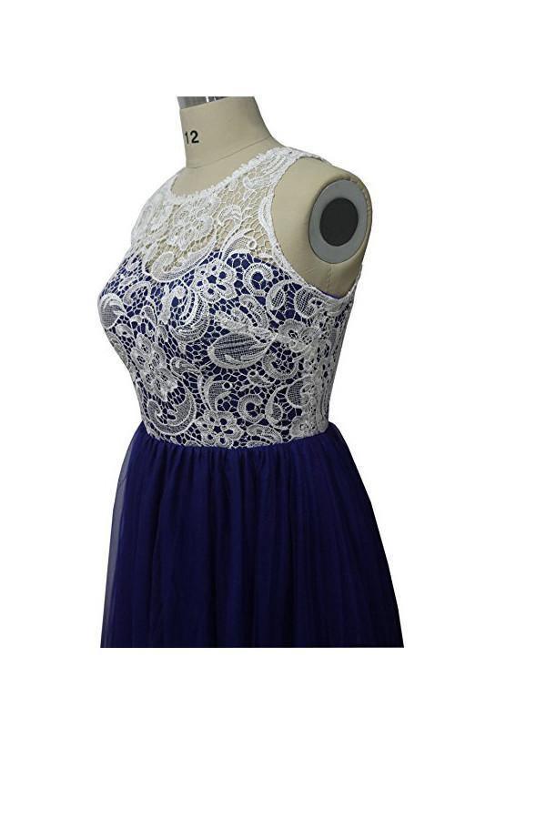 A-line Prom Dress lace bridesmaid long evening gowns PG246 - Tirdress