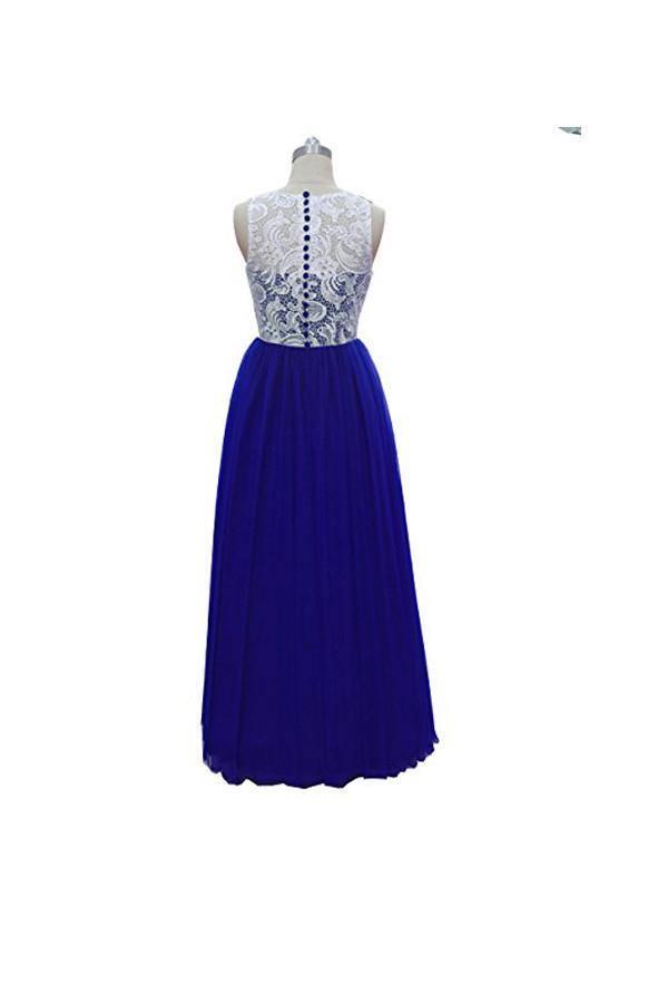 A-line Prom Dress lace bridesmaid long evening gowns PG246 - Tirdress