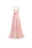 A-line Prom Dresses Floor Length Chiffon Evening Gowns PG255 - Tirdress