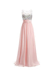 A-line Prom Dresses Floor Length Chiffon Evening Gowns PG255