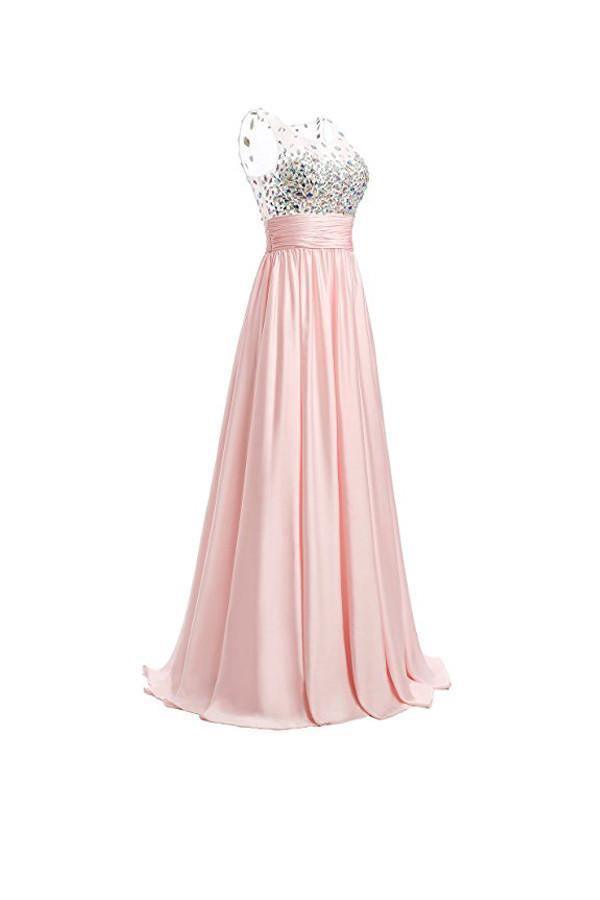 A-line Prom Dresses Floor Length Chiffon Evening Gowns PG255 - Tirdress