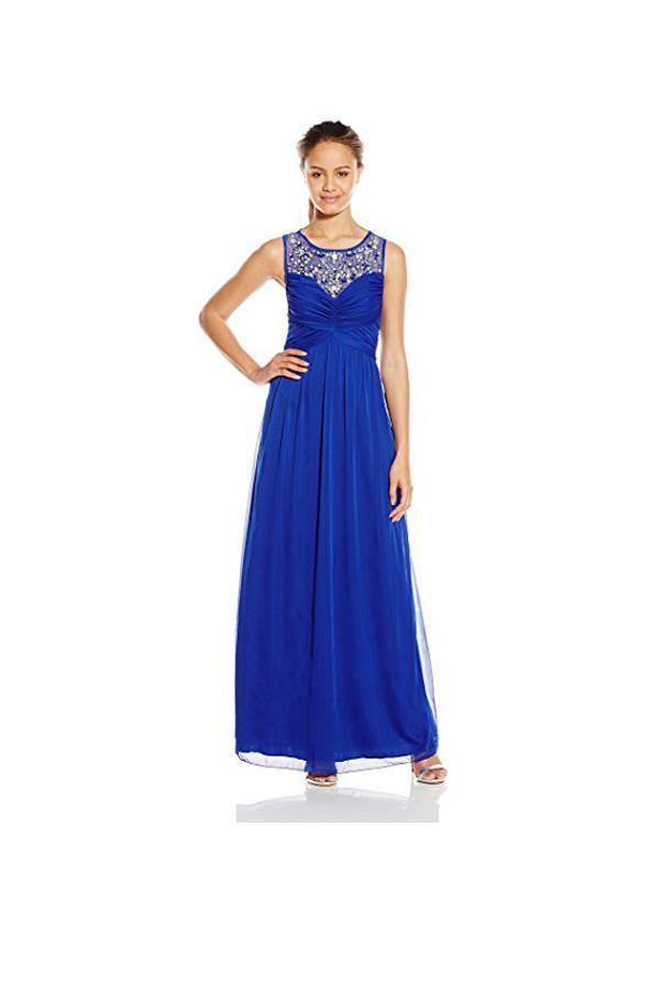 A-line Royal Blue Beading Long Prom Dress Evening Dress PG270 - Tirdress