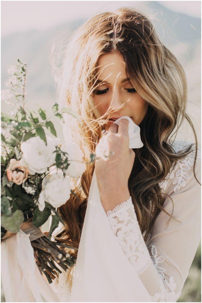 A-line Scoop Lace Wedding Dress Long Sleeve Rustic Wedding Dresses TN254 - Tirdress