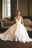 A-line Sleeveless Spaghetti Strap Lace Wedding Dress WD049 - Tirdress