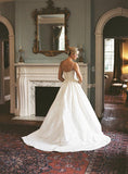A-line Sleeveless Spaghetti Strap Lace Wedding Dress WD049 - Tirdress