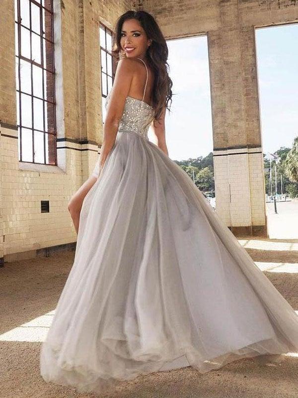 prom dress with beading Tight Prom Dress With Rhinestone Beading And Scoop Neck