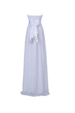 A-line Strapless Floor Length Chiffon White Bridesmaid Dress with Sash BD026 - Tirdress