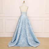 A-line Sweetheart Blue Lace Long Wedding Dress With Appliques TN234 - Tirdress