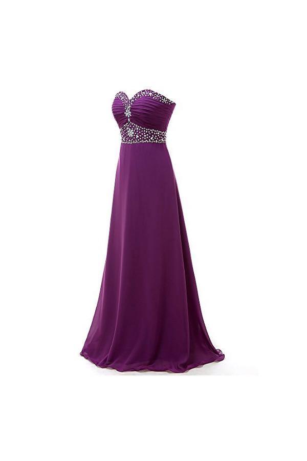 A-line Sweetheart Chiffon Long Prom Dresses Evening Dresses PG249 - Tirdress