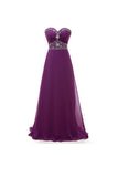 A-line Sweetheart Chiffon Long Prom Dresses Evening Dresses PG249