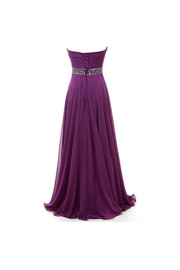 A-line Sweetheart Chiffon Long Prom Dresses Evening Dresses PG249 - Tirdress