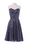 A-line Sweetheart Knee Length Sequined Homecoming Dress With Beads TR0150 - Tirdress