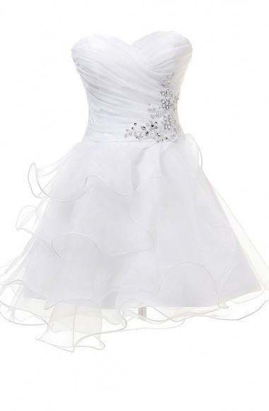 A-line Sweetheart Knee Length Tulle Homecoming Dress With Appliques TR0152 - Tirdress