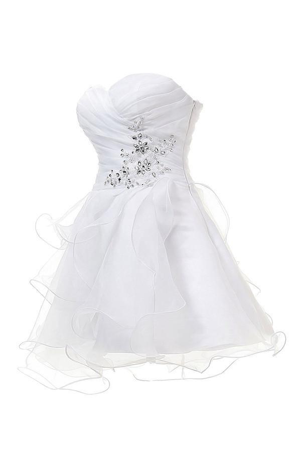 A-line Sweetheart Knee Length Tulle Homecoming Dress With Appliques TR0152 - Tirdress