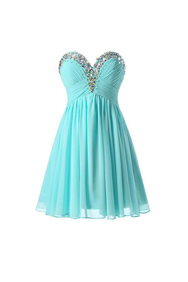 A-line Sweetheart Mini Chiffon Evening Gowns Homecoming Dresses PG059 - Tirdress