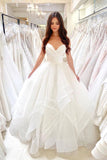 A-line Sweetheart White Tulle Prom Dresses Formal Dress TN285