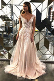 A-ligne élégante robe de bal paillettes tissu robe de mariée chérie avec appliques TN230