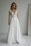 A-line elegant Ball Gown Glitter fabric Sweetheart Wedding Dress With Appliques TN230 - Tirdress