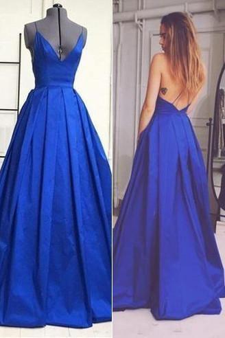 Backless Prom Dress,Charming Prom Gowns,Spaghetti Strap Prom Dress,A-Line Evening Dress TP0144 - Tirdress
