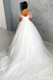 Ball Gown Off-the-shoulder Wedding Dress Tulle Bridal Dress TN286 - Tirdress