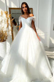 Ball Gown Off-the-shoulder Wedding Dress Tulle Bridal Dress TN286