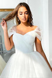 Ball Gown Off-the-shoulder Wedding Dress Tulle Bridal Dress TN286 - Tirdress