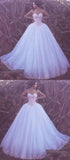 Ball Gown Sweetheart Floor-length Pink Lace Big White Wedding Dresses TN137 - Tirdress
