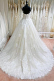 Ball Gown Tulle Lace Spaghetti Straps Appliqued Wedding Dresses TN267 - Tirdress