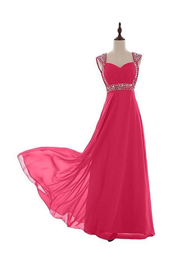Beaded Chiffon Prom Dresses 2016 Long Bridesmaid Party Dresses BD011 - Tirdress