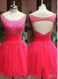 Beading Jewel A-line Sleeveless Zipper Newest Mini Homecoming Dress TR0035 - Tirdress