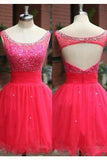 Beading Jewel A-line Sleeveless Zipper Newest Mini Homecoming Dress TR0035