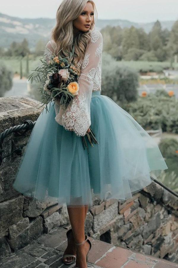 Tirdress Two Pieces Lace Short Prom Dress Party Dress Homecoming Dress US14 Custom Color