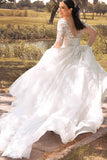 Boho A-line Long Sleeves Lace Outdoor Wedding Dresses TN319 - Tirdress