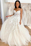 Boho Wedding Gowns Sweetheart Neck 3D Lace Wedding Dresses TN317