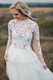 Boho A-ligne Robe de mariée V Retour Dentelle Robe de mariée Sépare Robe de mariée TN247