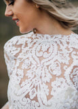 Boho A-line Wedding Dress V Back Lace Bridal Gown Separates Wedding Dress TN247 - Tirdress