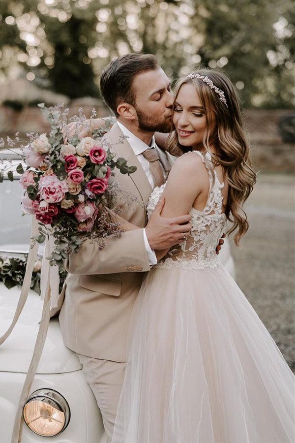 Boho Champagne Off The Shoulder Wedding Dress Bridal Gown TN291 Custom Size / As Picture Boho Champagne Off The Shoulder Wedding Dress Bridal Gown TN291 Custom Size / As Picture