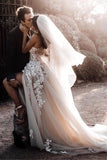 Boho Sweetheart Wedding Dress Bridal Gowns With 3D Lace Applique TN257 - Tirdress