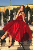 Burgundy Sweetheart Neck Organza Short Homecoming Dress HD0109 - Tirdress
