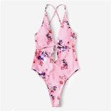 Criss Cross Backless One Piece Swimwear Women Beach Style Bikini B017