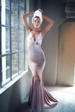 Bezauberndes, rückenfreies, langes Meerjungfrau-Abschlussballkleid mit Spitze und Partykleid PG438