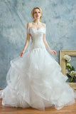 Charming Off-the-Shoulder Lace-Up Mermaid Beading Wedding Dress WD047