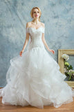 Charming Off-the-Shoulder Lace-Up Mermaid Beading Wedding Dress WD047 - Tirdress