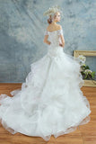 Charming Off-the-Shoulder Lace-Up Mermaid Beading Wedding Dress WD047 - Tirdress