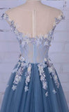 Charming Prom Dress, Elegant Long Tulle Appliques Formal Dress TP0174 - Tirdress
