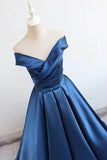 Charming Satin Prom Dress Off The Shoulder Lace Up Formal Dress TP1008 - Tirdress