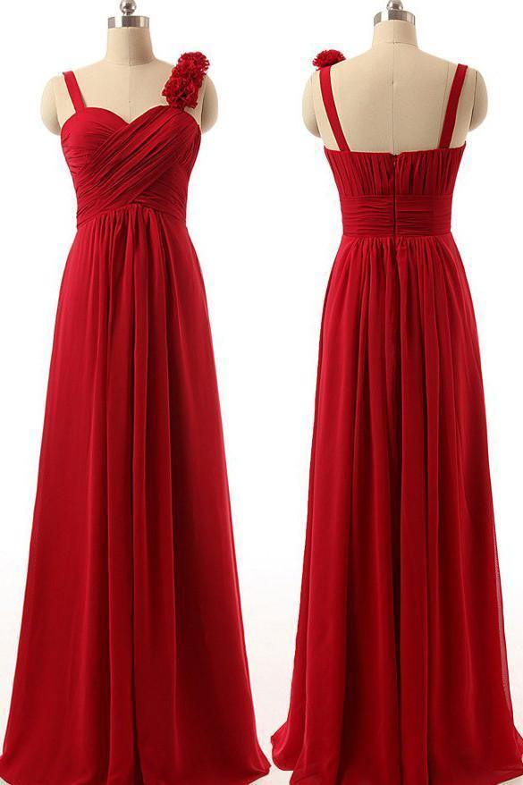 Chiffon Bridesmaid Dress,Long Bridesmaid Dress,Burgundy Bridesmaid Dress BD055 - Tirdress