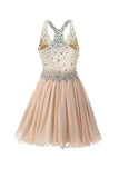Chiffon Open Back Homecoming Dresses Short Prom Dresses TR009 - Tirdress
