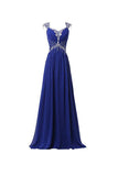 Chiffon V-neck Long Prom Gowns Party Dresses PG268