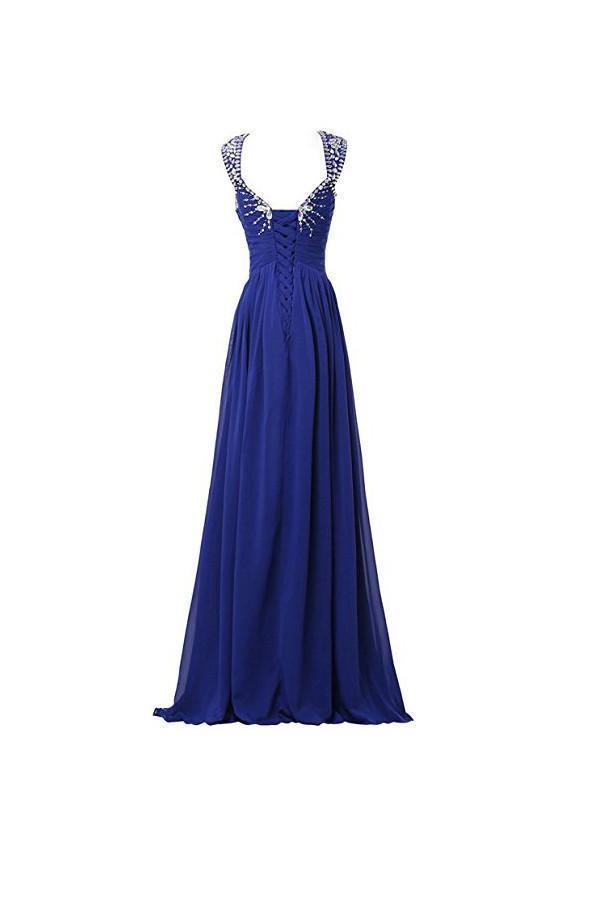 Chiffon V-neck Long Prom Gowns Party Dresses PG268 - Tirdress